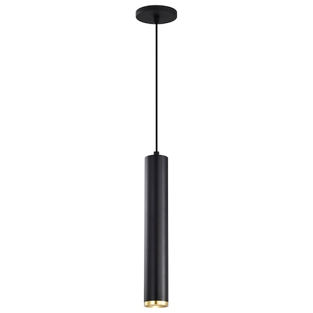 Nuvo Century 12-Watt 16 in. LED Pendant Matte Black and Brushed Brass Finish 62/818
